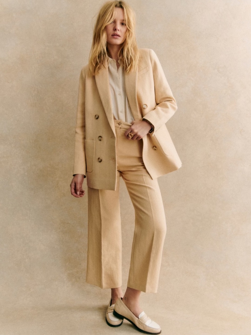 Sézane Michele Jacket Cream Blazer Size 12